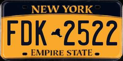 NY license plate FDK2522
