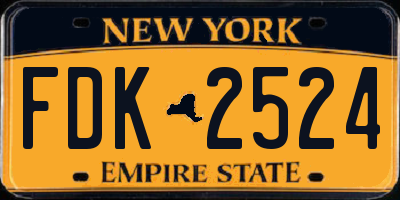 NY license plate FDK2524