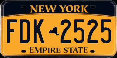 NY license plate FDK2525