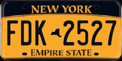 NY license plate FDK2527