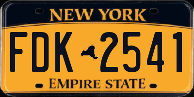 NY license plate FDK2541