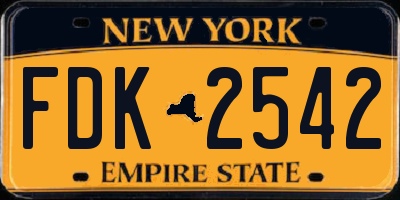 NY license plate FDK2542