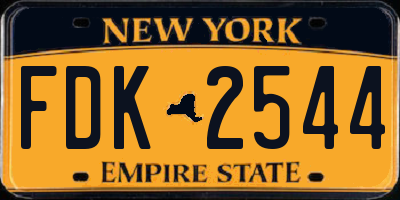 NY license plate FDK2544