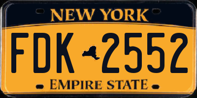 NY license plate FDK2552