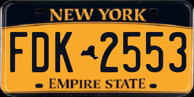 NY license plate FDK2553