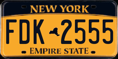 NY license plate FDK2555