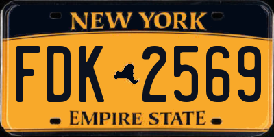 NY license plate FDK2569