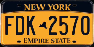 NY license plate FDK2570