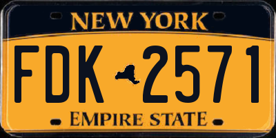 NY license plate FDK2571