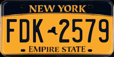 NY license plate FDK2579