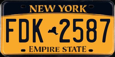 NY license plate FDK2587