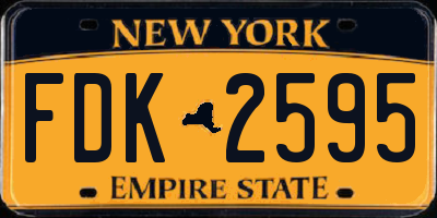 NY license plate FDK2595