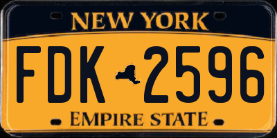 NY license plate FDK2596
