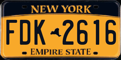 NY license plate FDK2616