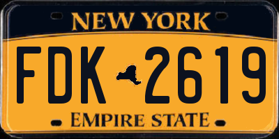 NY license plate FDK2619