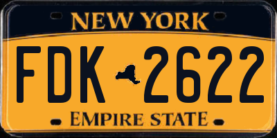 NY license plate FDK2622