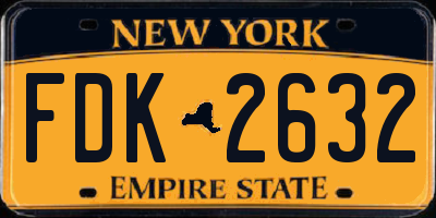 NY license plate FDK2632