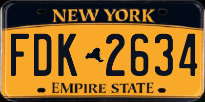 NY license plate FDK2634