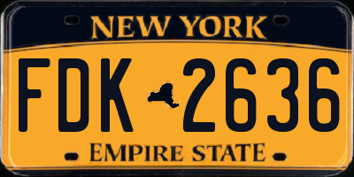 NY license plate FDK2636