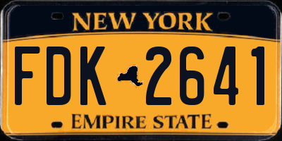 NY license plate FDK2641