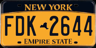 NY license plate FDK2644