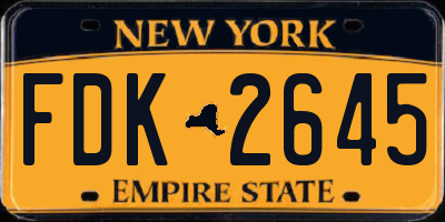 NY license plate FDK2645