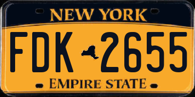 NY license plate FDK2655