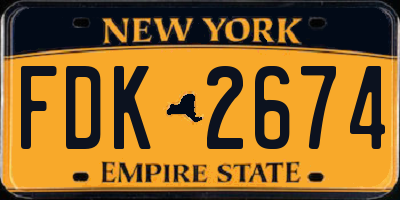 NY license plate FDK2674