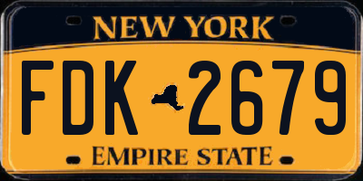 NY license plate FDK2679