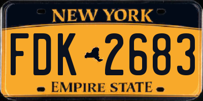 NY license plate FDK2683