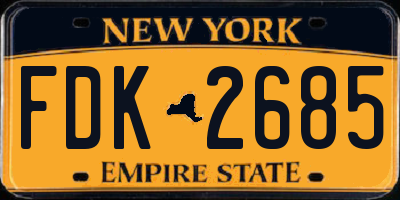 NY license plate FDK2685