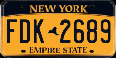 NY license plate FDK2689