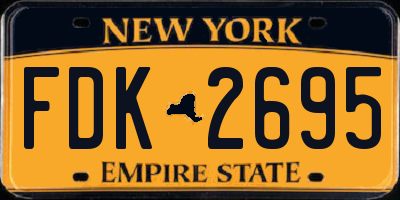 NY license plate FDK2695