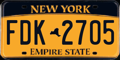 NY license plate FDK2705