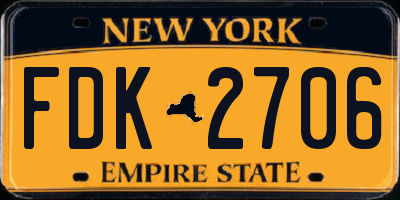 NY license plate FDK2706