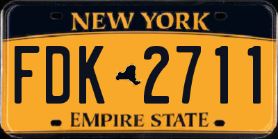 NY license plate FDK2711