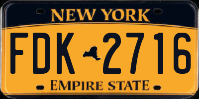 NY license plate FDK2716