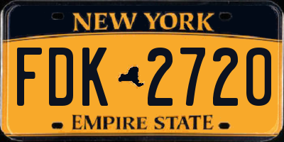 NY license plate FDK2720