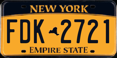 NY license plate FDK2721