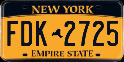 NY license plate FDK2725