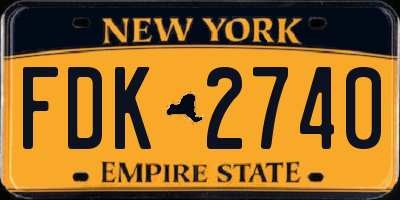 NY license plate FDK2740