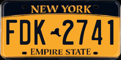 NY license plate FDK2741