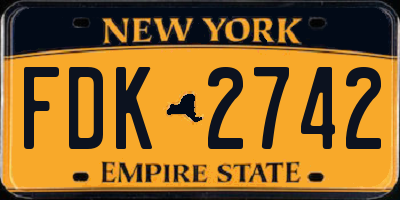 NY license plate FDK2742