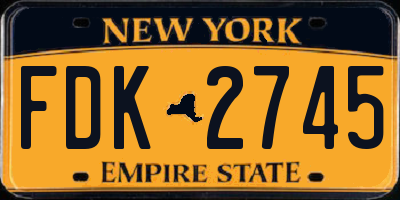 NY license plate FDK2745