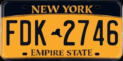 NY license plate FDK2746