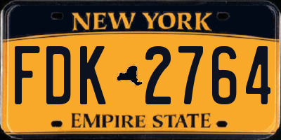 NY license plate FDK2764