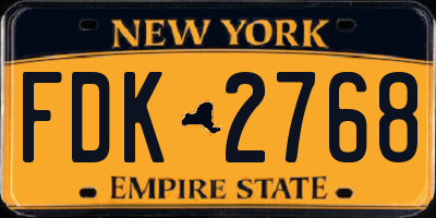 NY license plate FDK2768