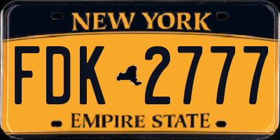 NY license plate FDK2777