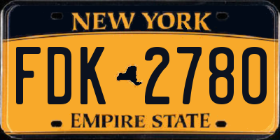 NY license plate FDK2780