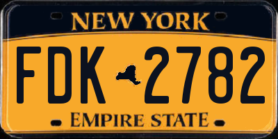 NY license plate FDK2782